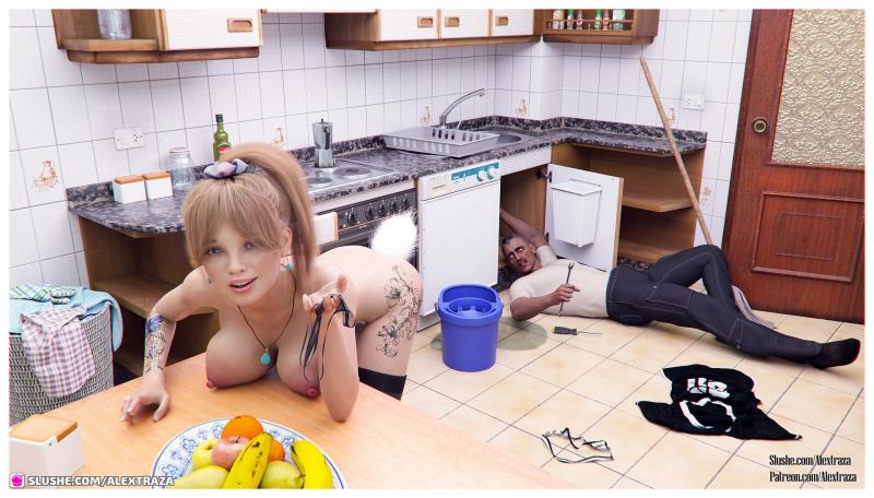 Alextraza - Lucky plumber 3D Porn Comic